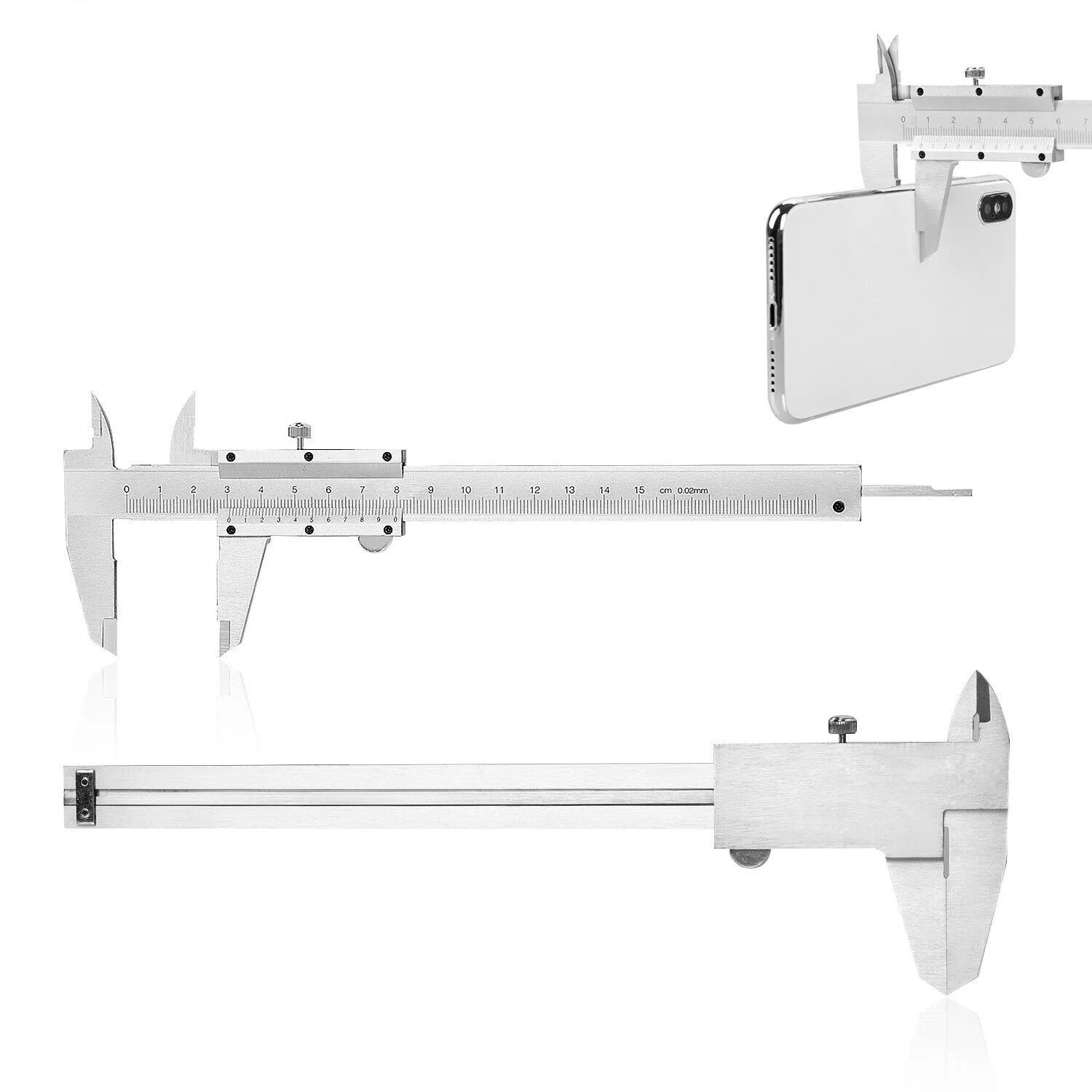 Workshop Tools In Engineering - 0-150 ミリメートルノギス 0.02 ミリメートル精度炭素鋼測定ツール金属精密定規ワークショップエンジニアリングレイアウト用