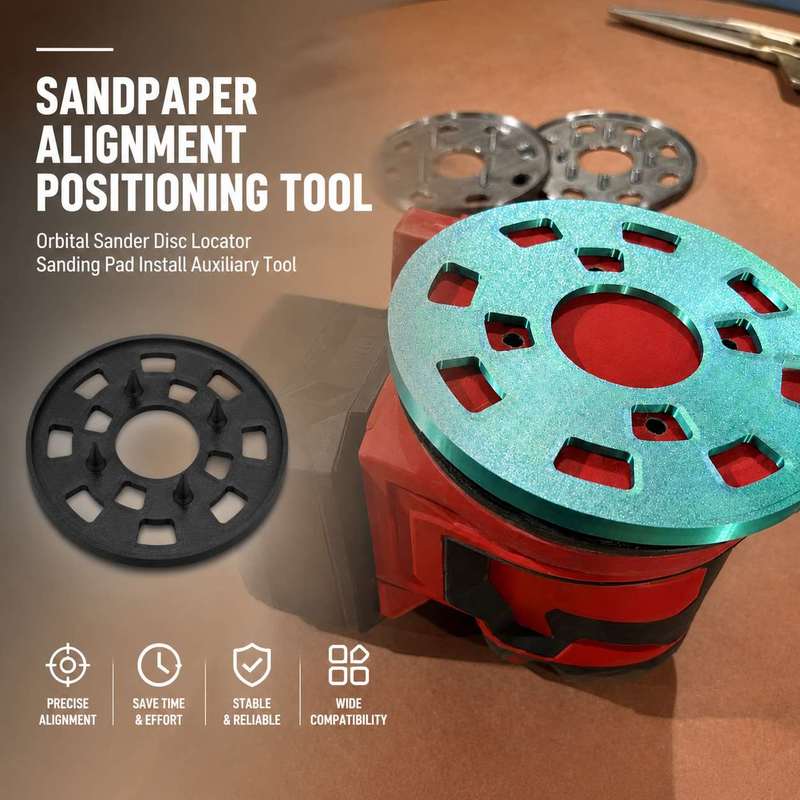 Workshop Tools Locations - サンドペーパー位置調整ツール オービタルサンダーディスクロケーター サンディングパッド取り付け補助ツール