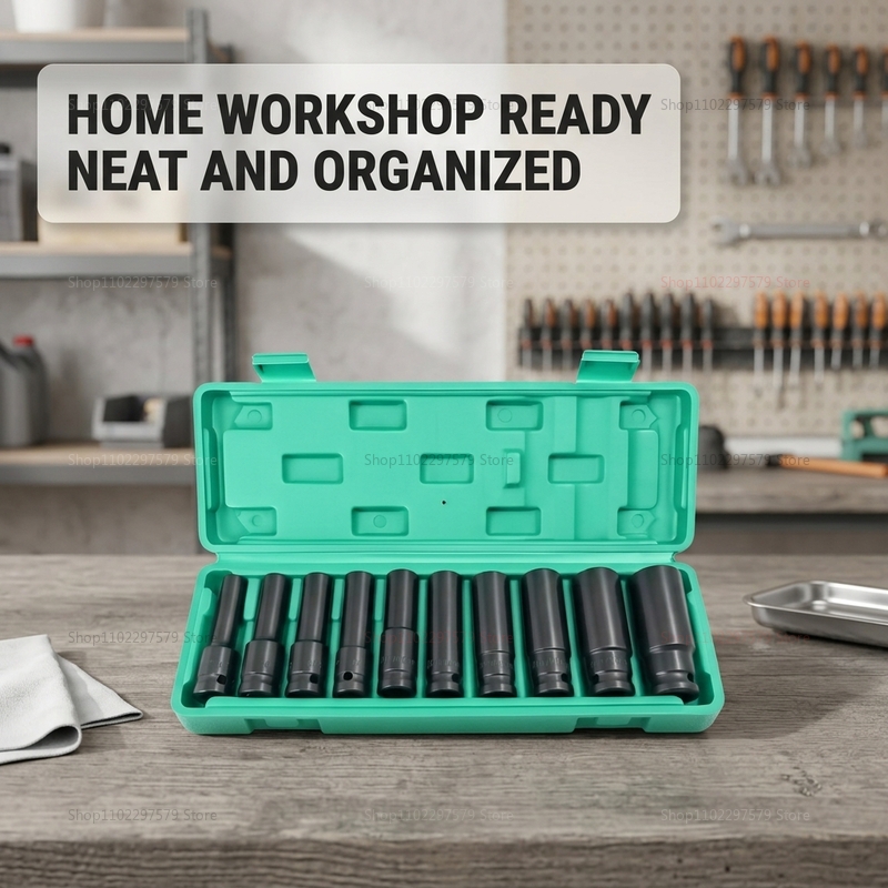 Car Workshop Tools Kit - 10個入りソケットレンチセット 8-24mm 調整可能 空気圧式ハンドツール 自動車機械修理ツールキット ガレージや作業場用