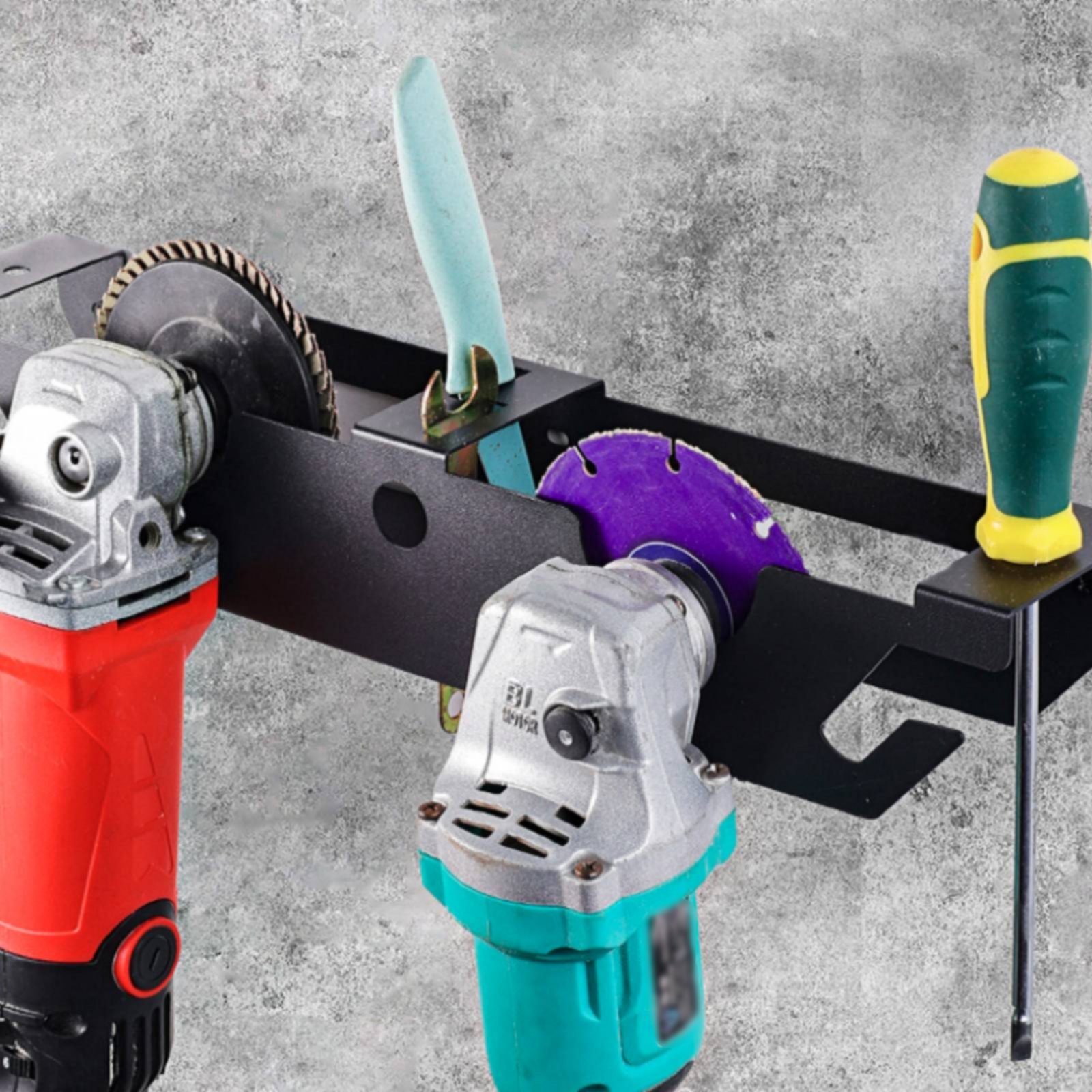 4ベイアングルグラインダーラック、ヘビーデューティーメタルア - Workshop Tools Rack のレビューと価格