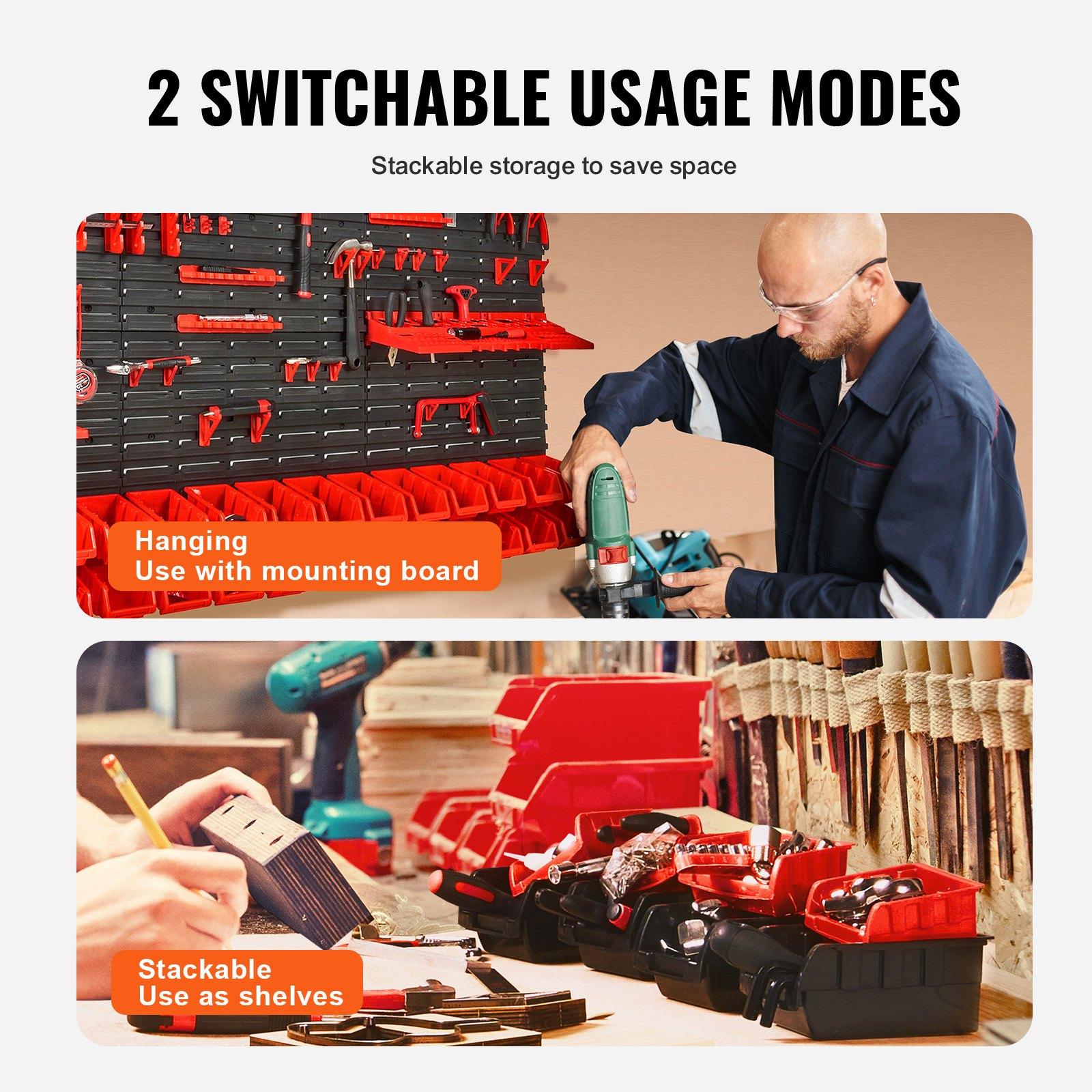 壁掛け式30ビンプラスチックパーツラックオーガナイザー、パネ - Workshop Tools Rack のレビューと価格