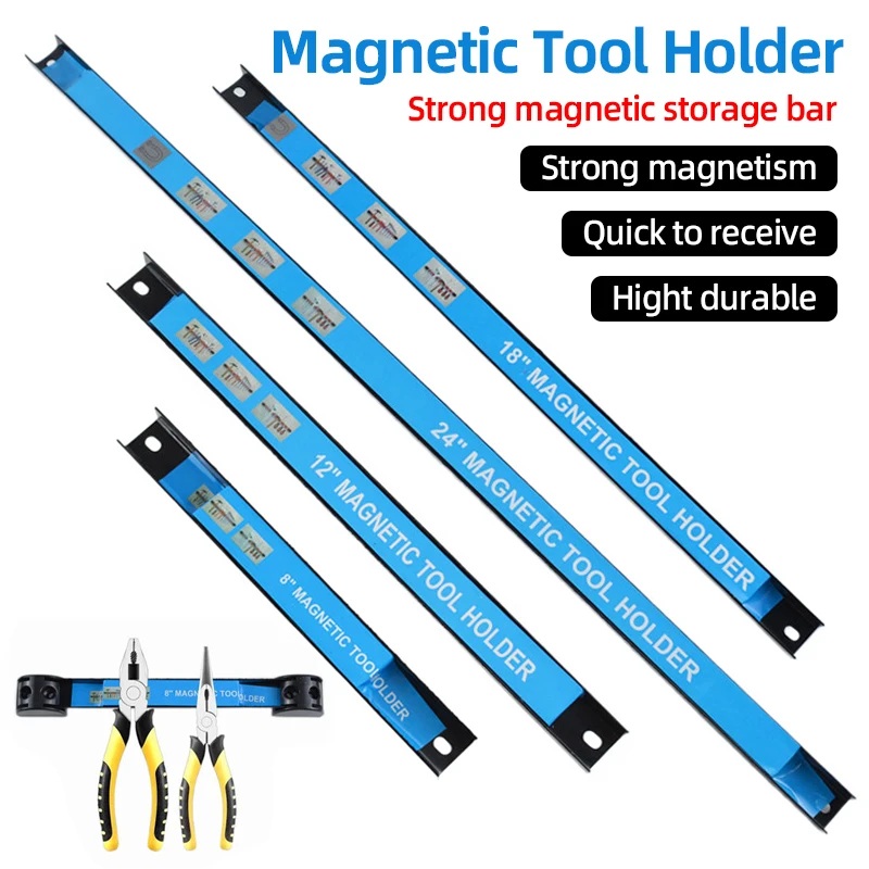 8インチ磁気ツールバー、ガレージ/壁用金属製ハードウェアラッ - Workshop Tools Rack のレビューと価格