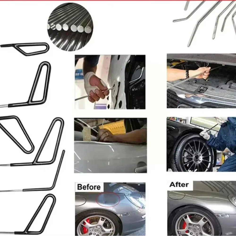 ユニバーサルオートロッドペイントレスデントリペアあられ除去フ - Car Workshop Tools Kit のレビューと価格