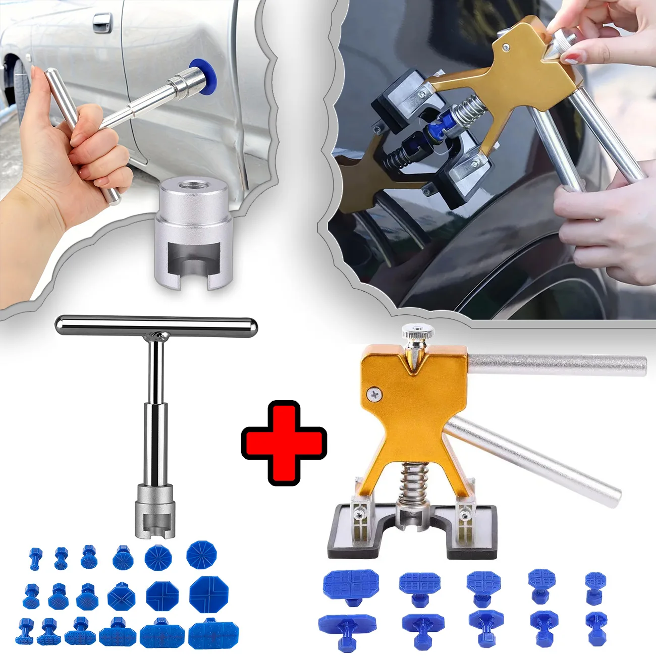 ペイントレスデントリムーバーツールキット Tデントプーラー  - Car Workshop Tools Kit のレビューと価格