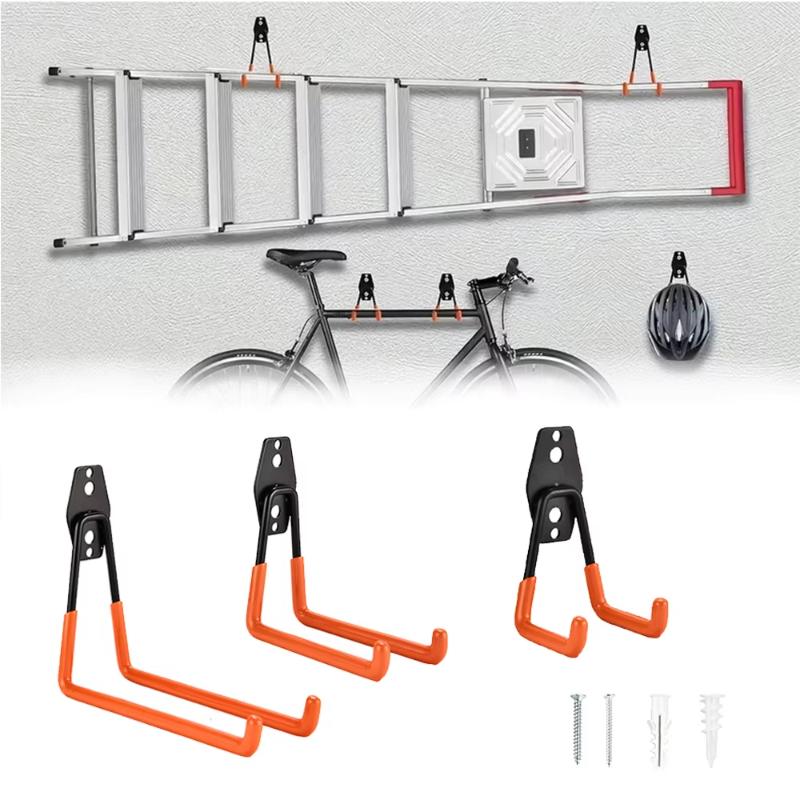 新しい頑丈な壁掛け鉄製フック ガレージオーガナイザー 自転車 - Workshop Tools Wall のレビューと価格