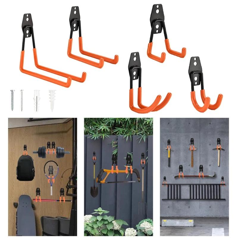 新しい頑丈な壁掛け鉄製フック ガレージオーガナイザー 自転車 - Workshop Tools Wall のレビューと価格